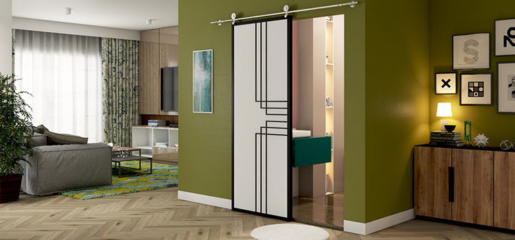 sliding bathroom door installation in Orosi